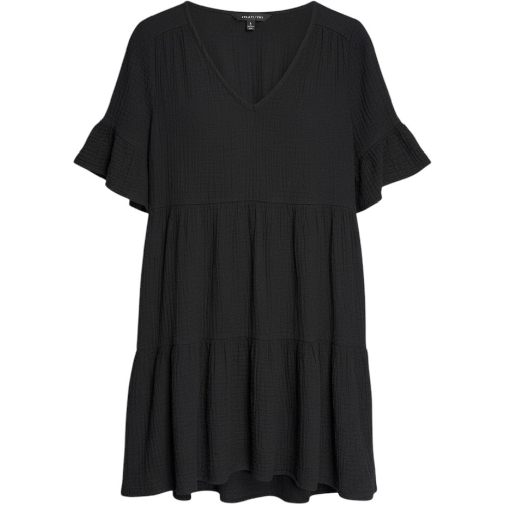 Perceptions Tiered Babydoll Dress Women Size S Black Boho Casual Office
Ruffle